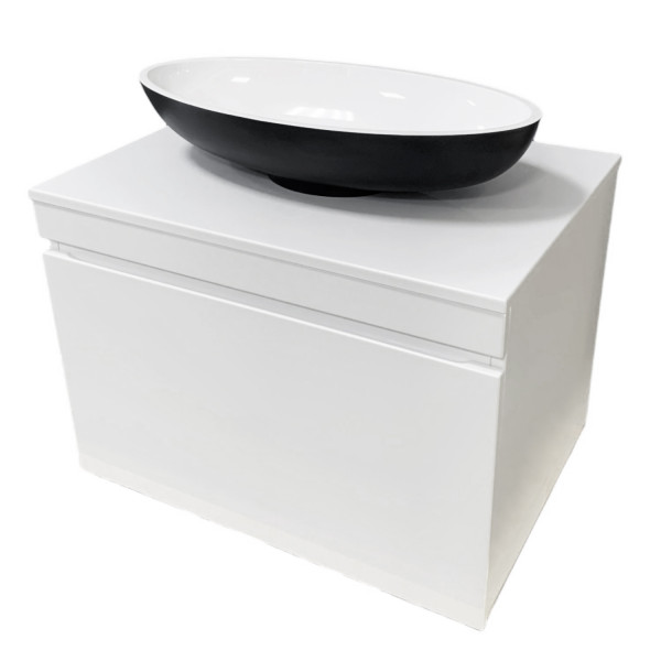 Тумба підвісна ADAMANT Astra W 70 з умивальником Andere New Black Matte/White Glossy