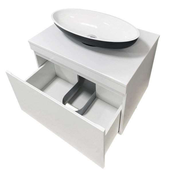 Тумба підвісна ADAMANT Astra W 70 з умивальником Andere New Black Matte/White Glossy