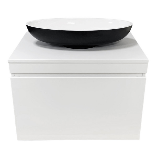 Тумба підвісна ADAMANT Astra W 70 з умивальником Andere New Black Matte/White Glossy