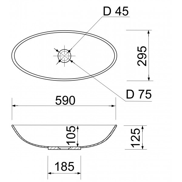 Тумба підвісна ADAMANT Astra W 70 з умивальником Andere New Black Matte/White Glossy