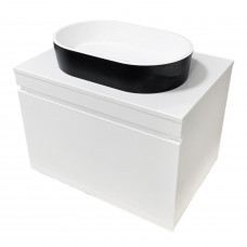 Тумба підвісна ADAMANT Astra W 70 з умивальником Beste New Black Matte/White Glossy