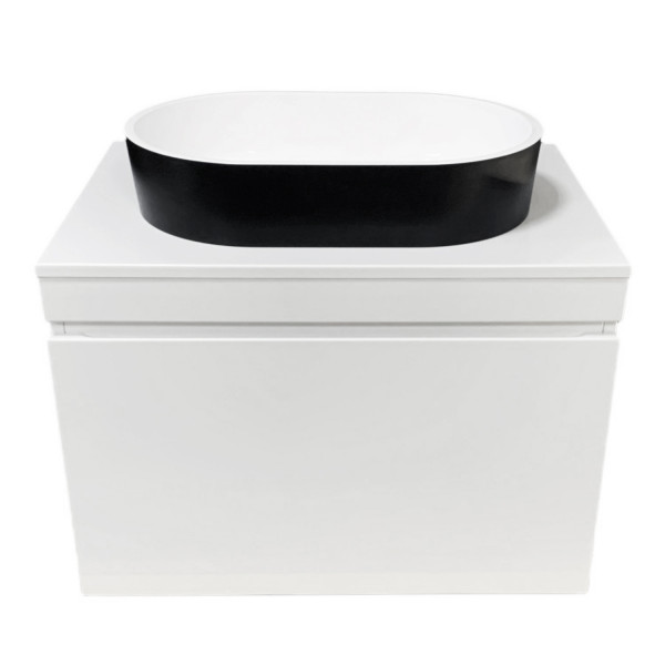 Тумба підвісна ADAMANT Astra W 70 з умивальником Beste New Black Matte/White Glossy