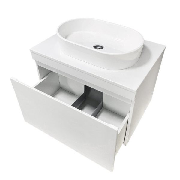 Тумба підвісна ADAMANT Astra W 70 з умивальником Beste New White