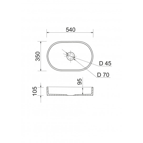 Тумба підвісна ADAMANT Astra W 70 з умивальником Beste New White