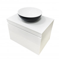 Тумба підвісна ADAMANT Astra W 70 з умивальником Kreis Black Matte/White Glossy