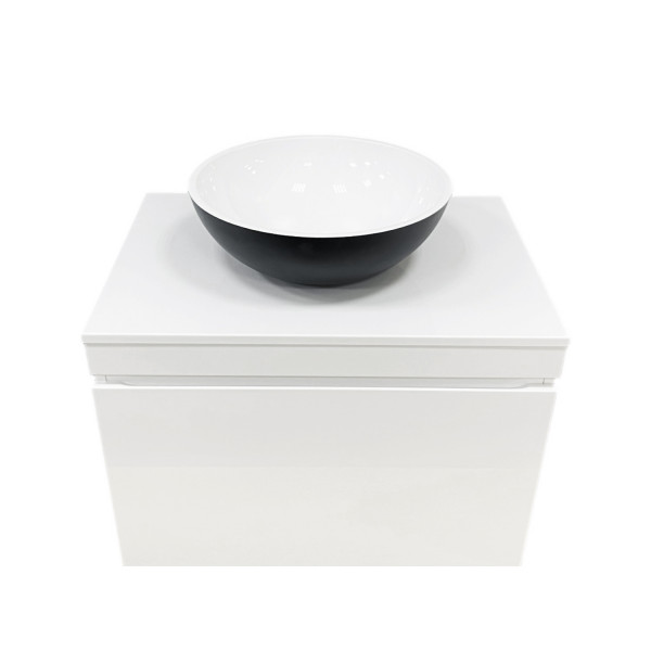 Тумба підвісна ADAMANT Astra W 70 з умивальником Kreis Black Matte/White Glossy