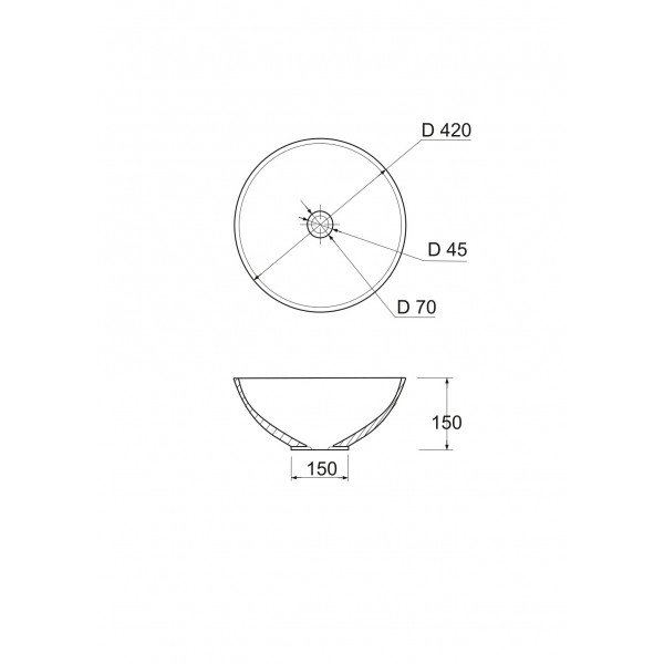 Тумба підвісна ADAMANT Astra W 70 з умивальником Kreis Black Matte/White Glossy