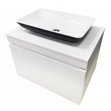 Тумба підвісна ADAMANT Astra W 70 з умивальником Lower Black Matte/White Glossy