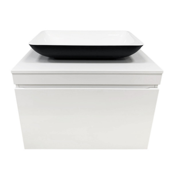 Тумба підвісна ADAMANT Astra W 70 з умивальником Lower Black Matte/White Glossy