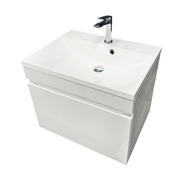 Тумба GRANT 60 підвісна, біла з умивальником EMIL White