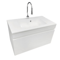 Тумба GRANT 80 підвісна, біла з умивальником FRATE 80 White