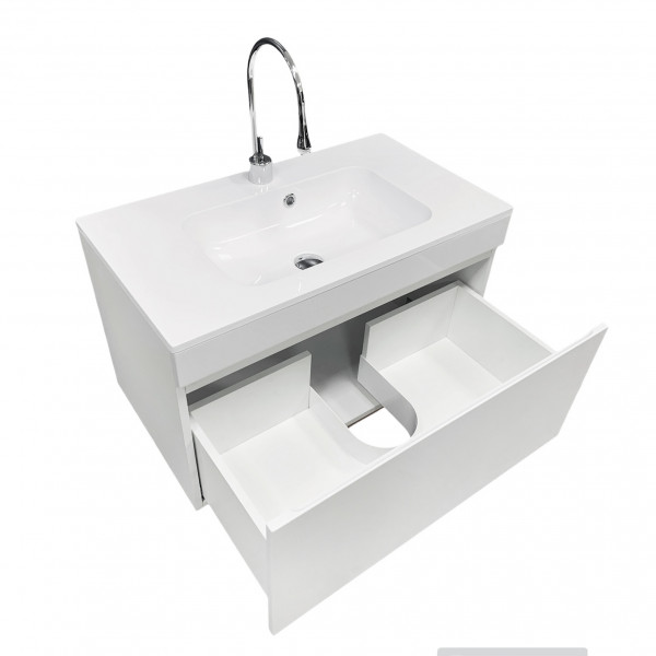 Тумба GRANT 80 підвісна, біла з умивальником FRATE 80 White