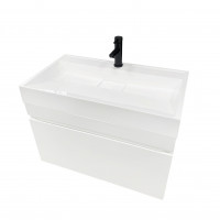 Тумба GRANT 80 підвісна, біла з умивальником VISION 80 White