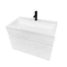 Тумба GRANT 80 підвісна, біла з умивальником VISION 80 White