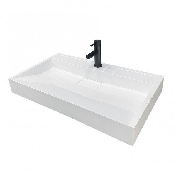 Тумба GRANT 80 підвісна, біла з умивальником VISION 80 White