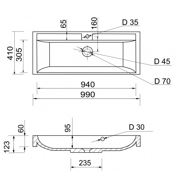 Тумба підвісна ADAMANT Streng 100 з умивальником Streng New 100 White