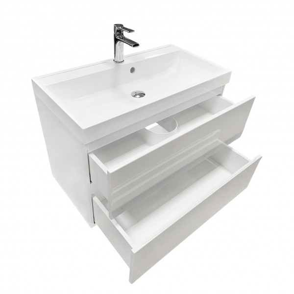 Тумба підвісна ADAMANT Streng 80 з умивальником Streng New 80 White