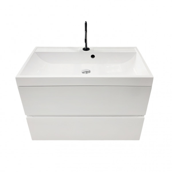 Тумба підвісна ADAMANT Streng 80 з умивальником Streng New 80 White