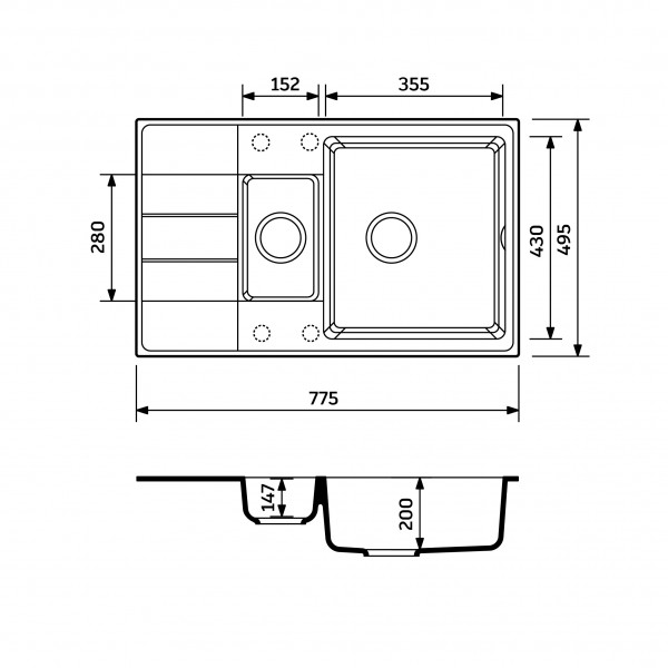 Кухонна мийка Adamant ANILA PLUS Світло-сірий