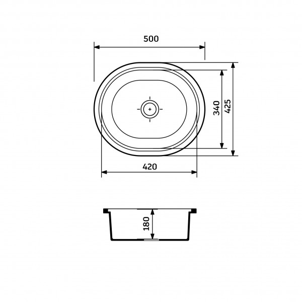 Кухонна мийка Adamant CIRCUM Чорний металік