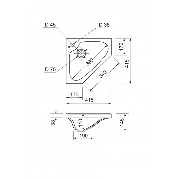 Умивальник Adamant Dorado New White