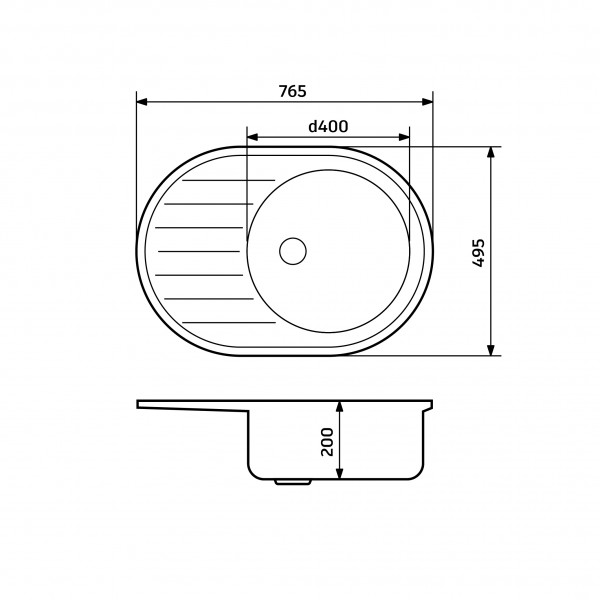 Кухонна мийка Adamant ELLIPSIS Світло-сірий