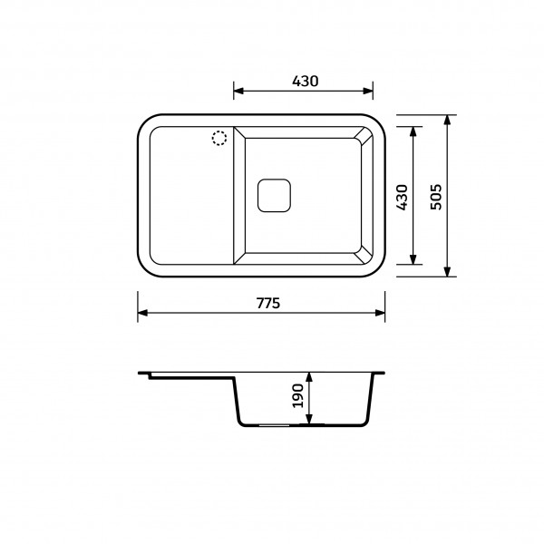 Кухонна мийка Adamant EXISTENCE  Чорний