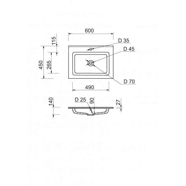 Умивальник Adamant Flat White 60