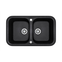 Кухонна мийка Adamant TWINS Чорний металік