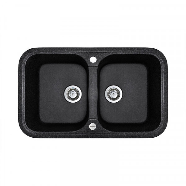 Кухонна мийка Adamant TWINS Чорний металік