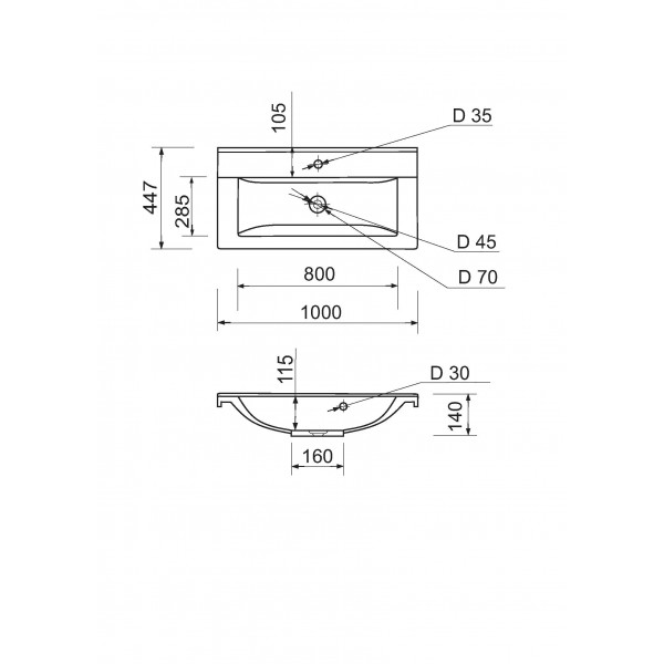 Умивальник Adamant Quanto White 100