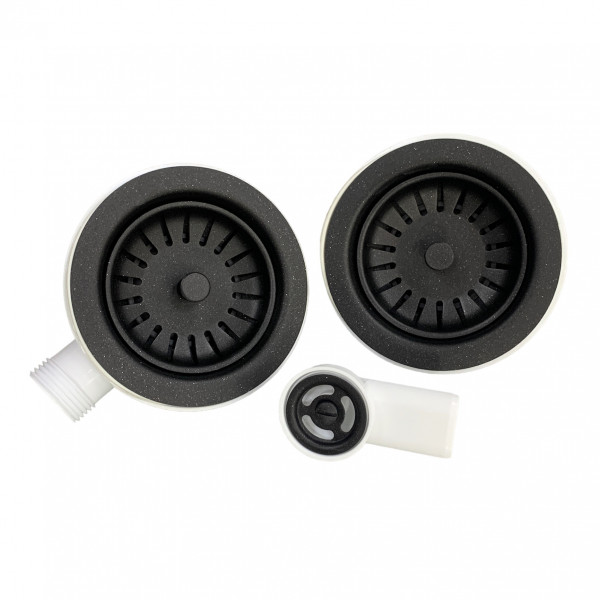 Сифон подвійний Adamant  FSA-02 Чорний Металік