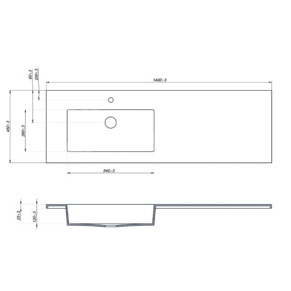 Умивальник Adamant Adam 140 L White 