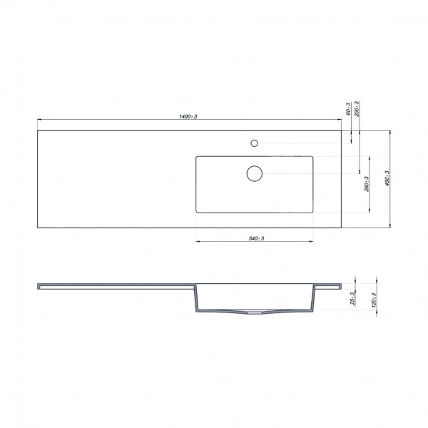 Умивальник Adamant Adam 140 R White 
