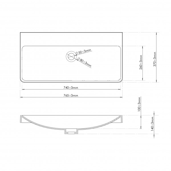 Умивальник Adamant Mix 75 White
