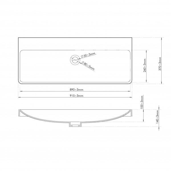Умивальник Adamant Mix 90 White