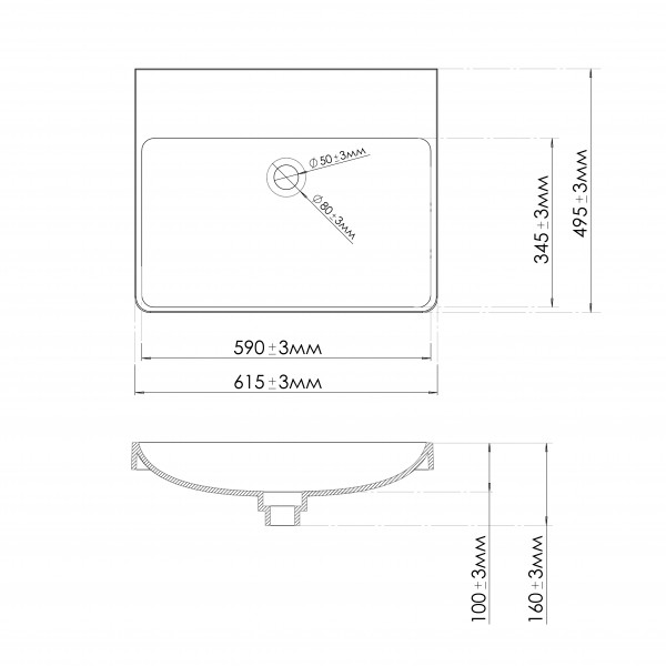 Умивальник Adamant Mixxer 60 White