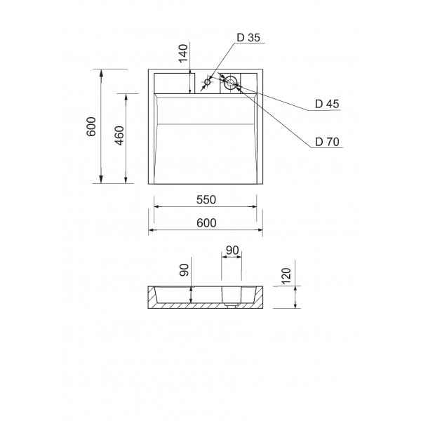 Умивальник Adamant TIDE White