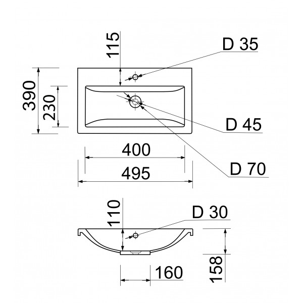 Умивальник Adamant Cers White 50
