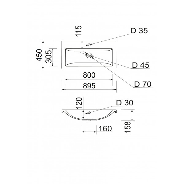 Умивальник Adamant Cers White 80