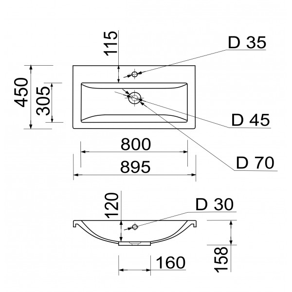 Умивальник Adamant Cers White 90