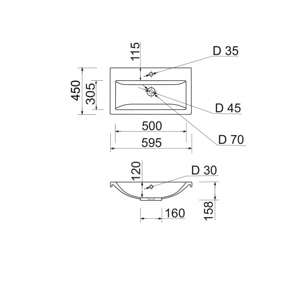 Умивальник Adamant Cers White 60