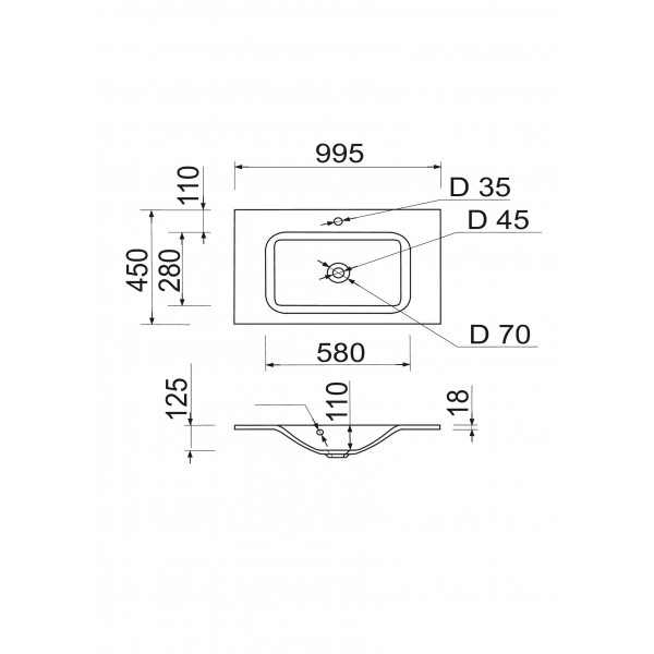 Умивальник Adamant Frate White 100