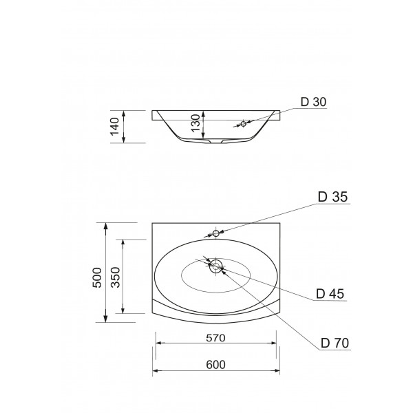 Умивальник Adamant Logan White 60