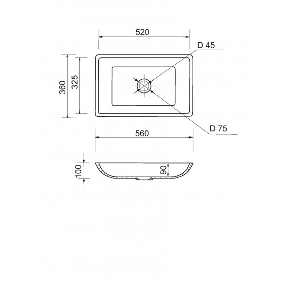 Умивальник Adamant Lower Black\White glossy