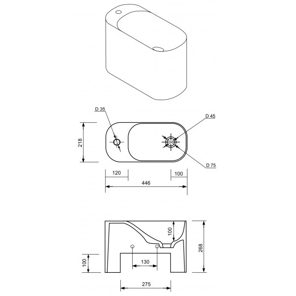 Умивальник Adamant Picollo R White