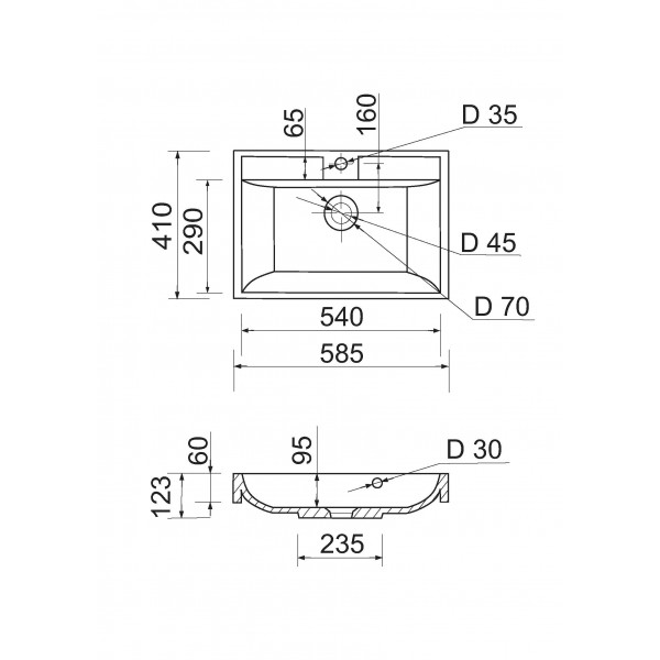 Умивальник Adamant Streng New 60 White