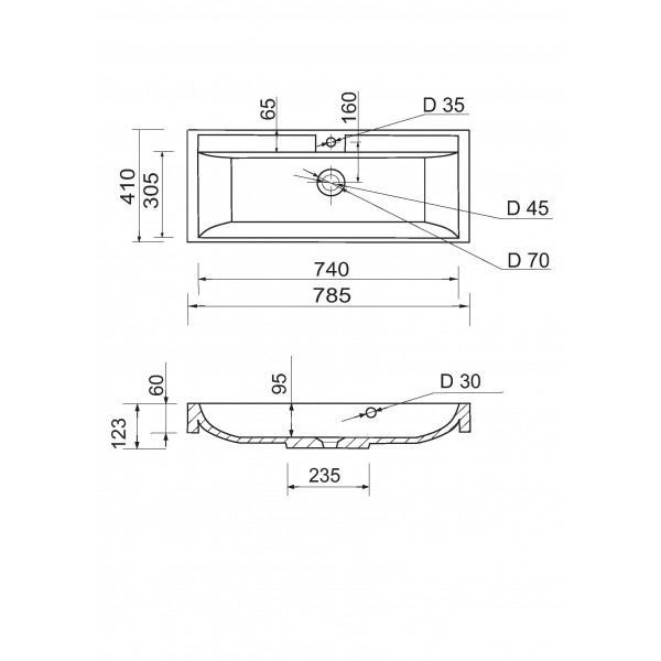 Умивальник Adamant Streng New 80 White