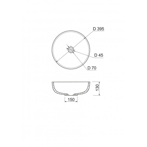 Умивальник Adamant Sunline New Black\White glossy
