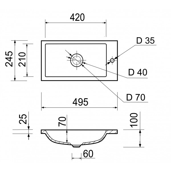 Умивальник Adamant Sussi White